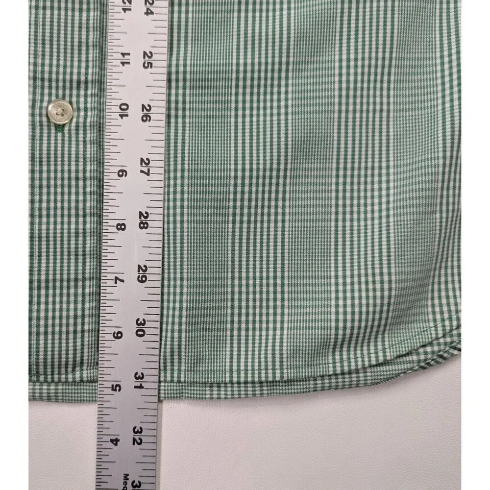 Banana Republic Factory Men's Green Check Dress Shirt Size XL Slim Fit